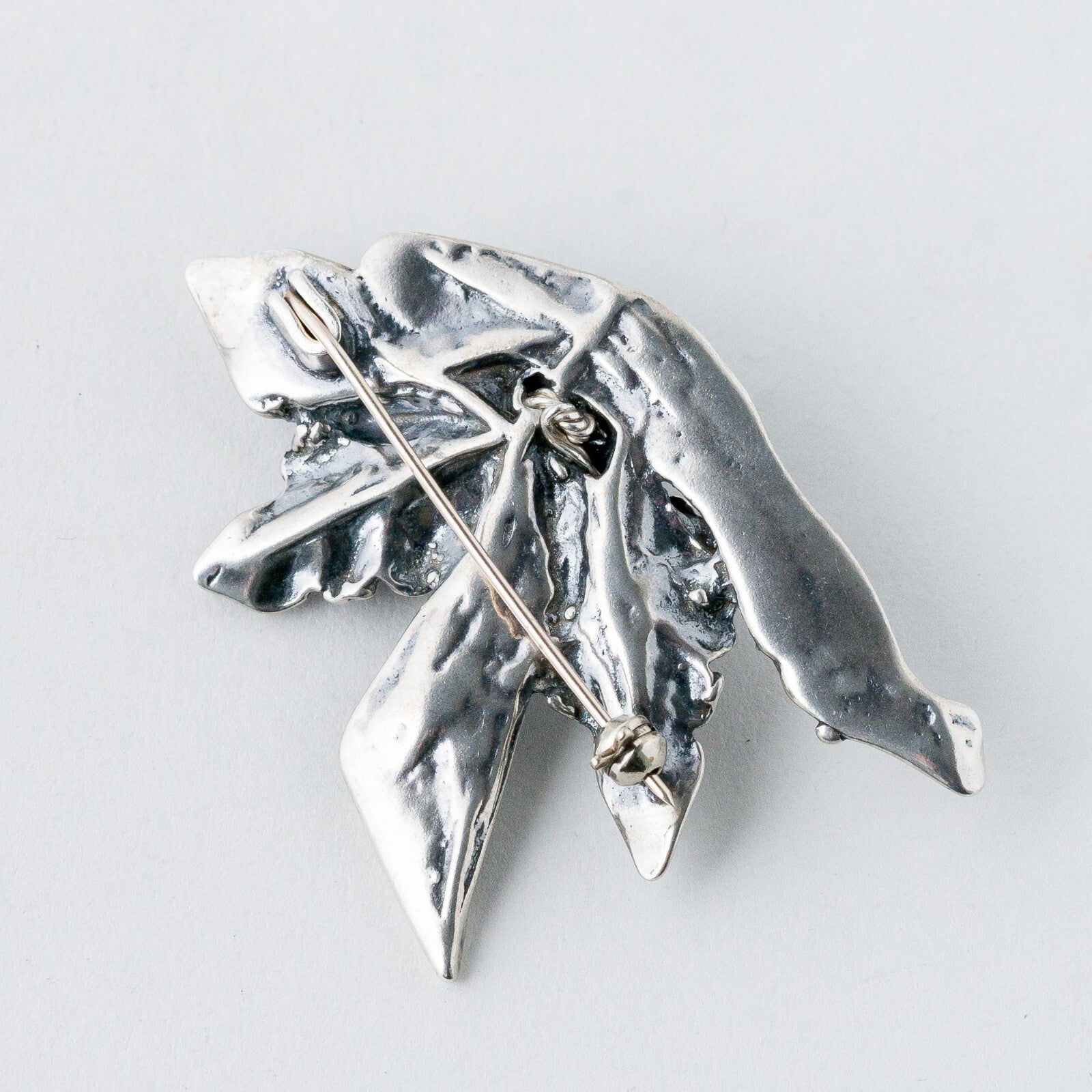 Silber Brosche Spange Lila Steine 18,32 g4