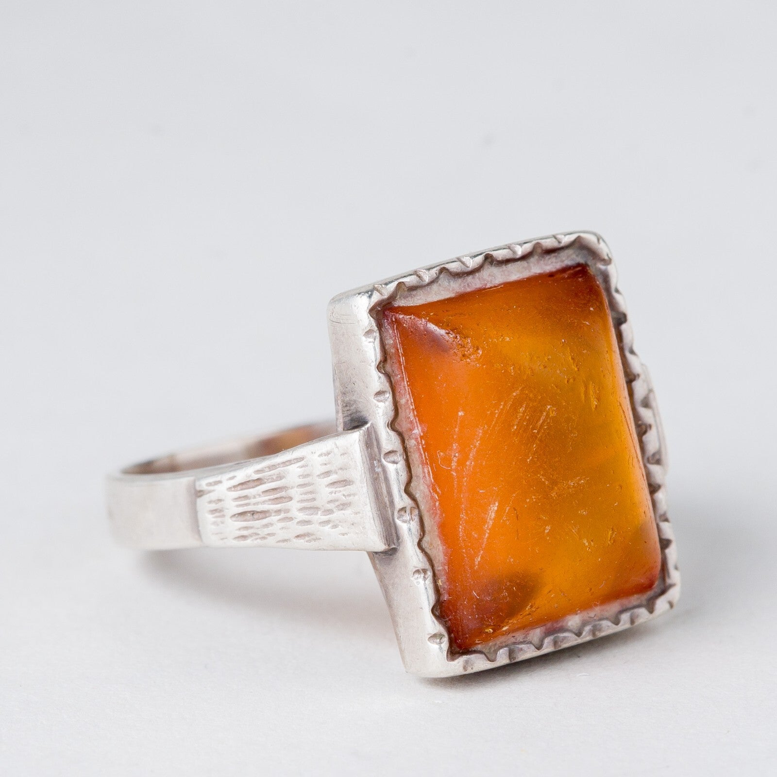 Silber Ring 835 Bernstein Größe 60 (19,1 mm Ø) 5,49 g1