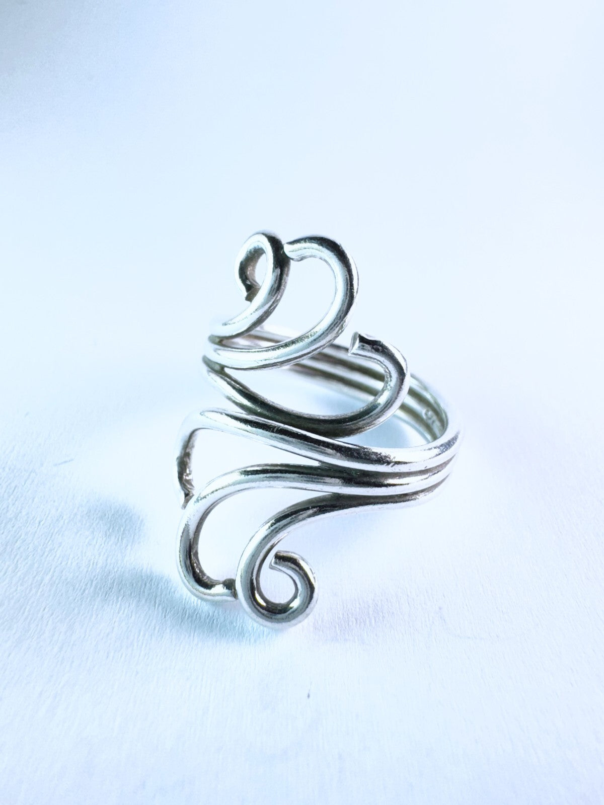 Silberring 925er Silber mit Wellen Größe 62 (19,7 mm Ø) 7,27 g0