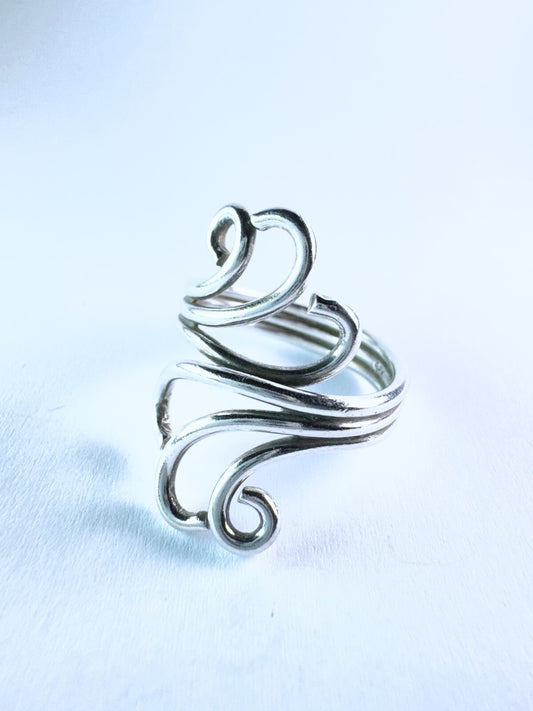 Silberring 925er Silber mit Wellen Größe 62 (19,7 mm Ø) 7,27 g0