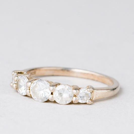 Ring Weiße Steine 2,4 g 925er Silber Größe 54 (17,2 mm Ø)0