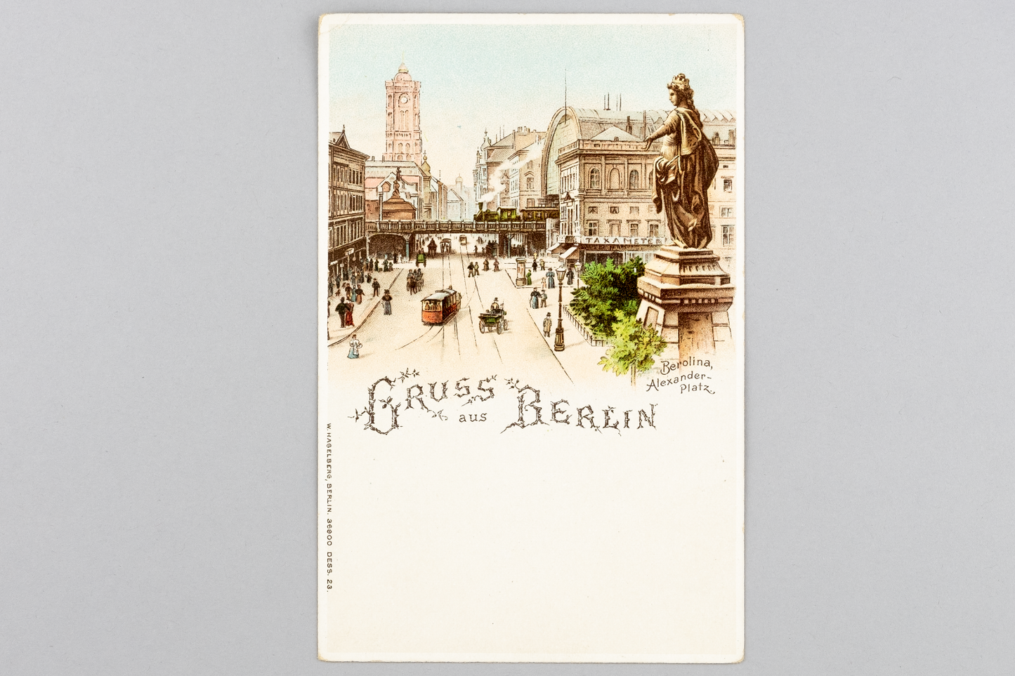 Ansichtskarte Gruss aus Berlin Alexanderplatz um 19000
