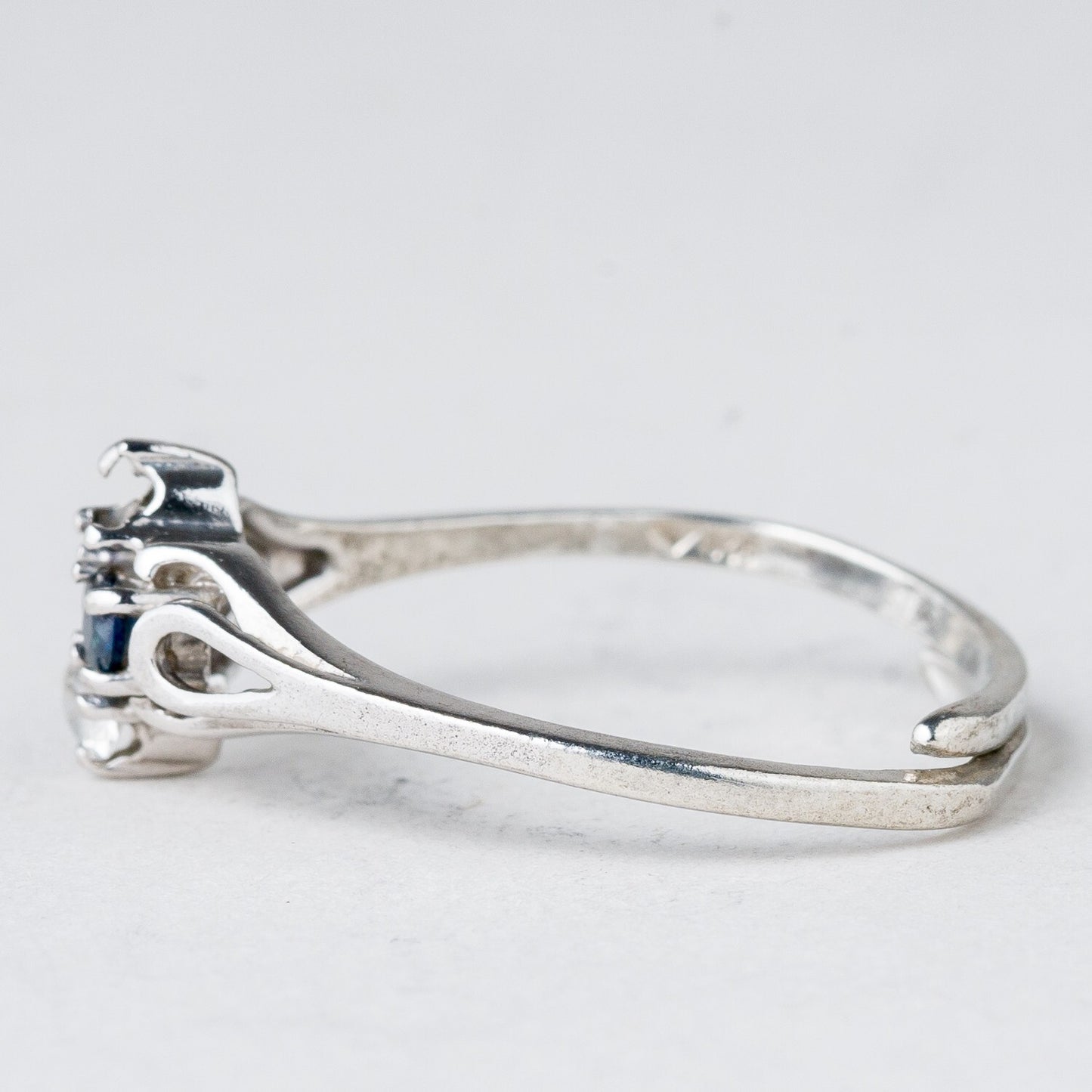 Silber Ring 925 Blaue Steine Größe flexibel ca. 53 1,63 g4