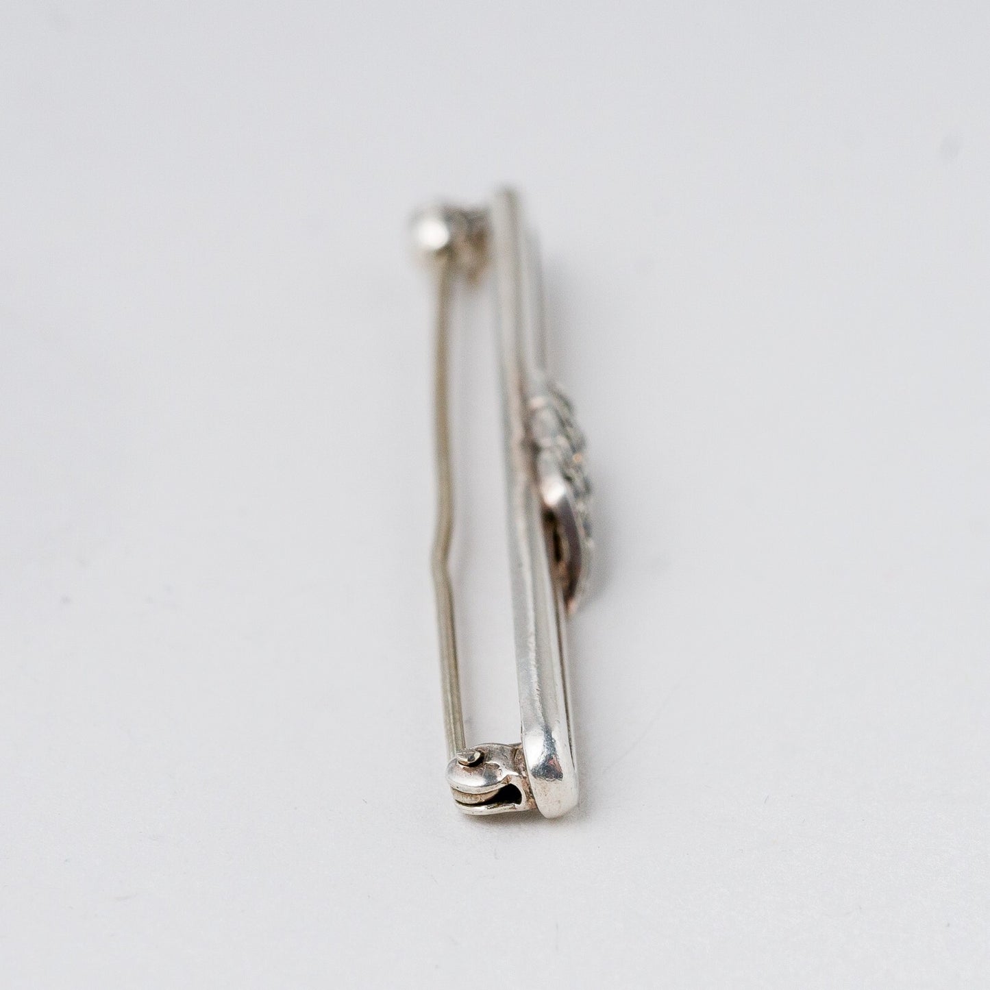 Brosche 835 Silber Weiße Steine 5,6 cm 4,22 g2