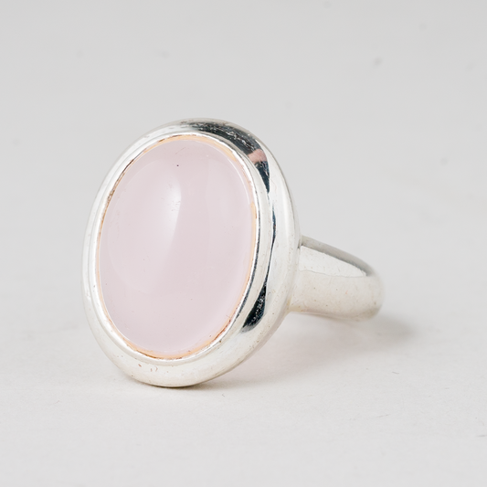 Ring Pinker Stein 925er Silber 6,51 g Größe 56 (17,8 mm Ø)0