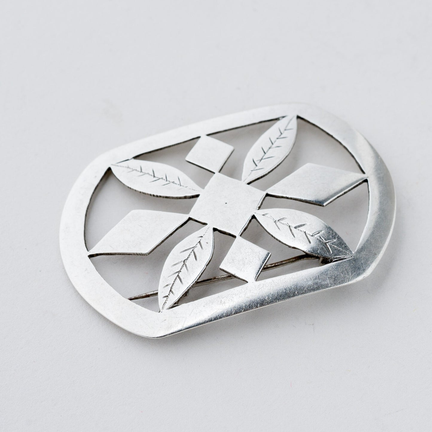 Silber Brosche Blätter 6,23 g2