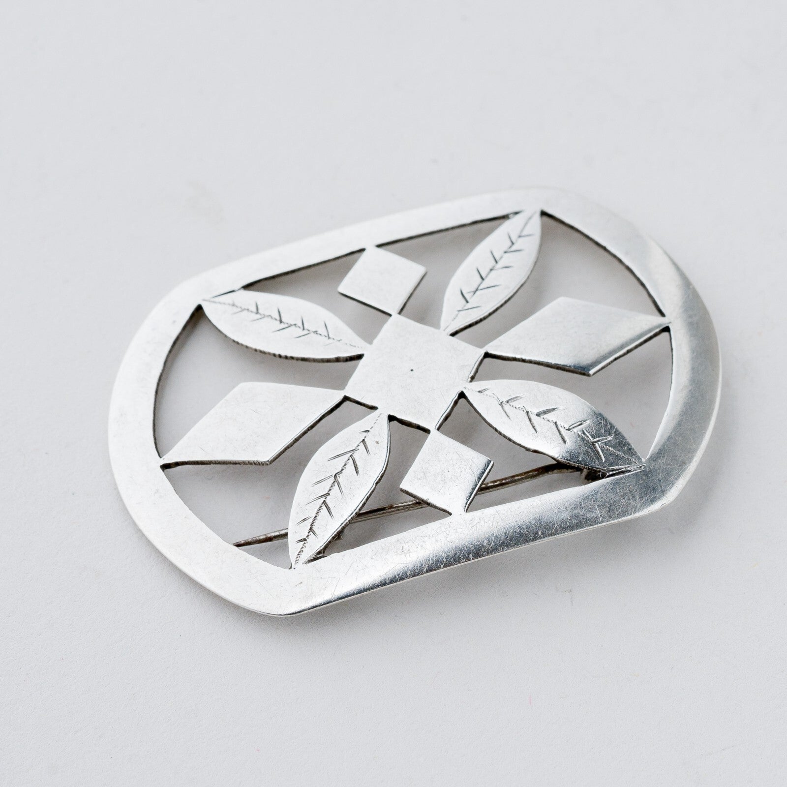 Silber Brosche Blätter 6,23 g2