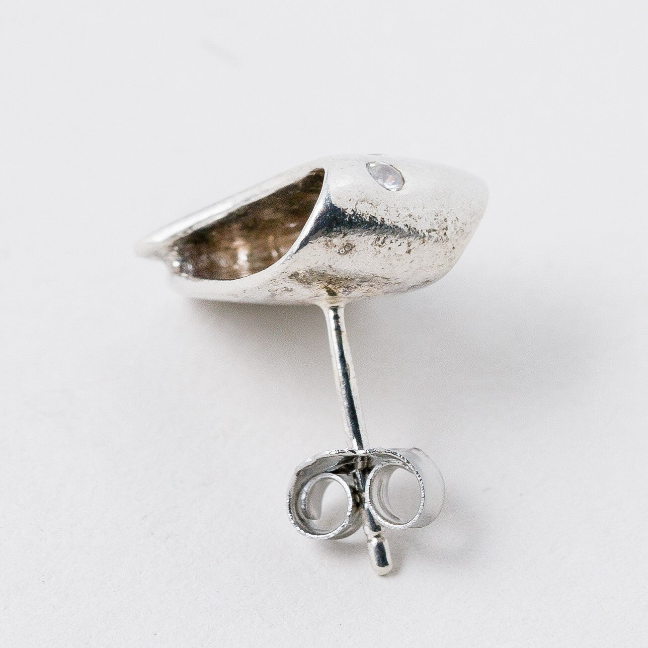 Silber Ohrringe Ohrstecker 925 Weiße Steine 6,84 g3