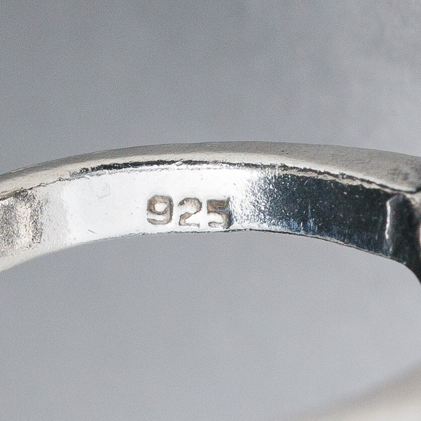 Silber Ring 925 Schwarzer Stein Größe 57 (18,1 mm Ø) 5,51 g6
