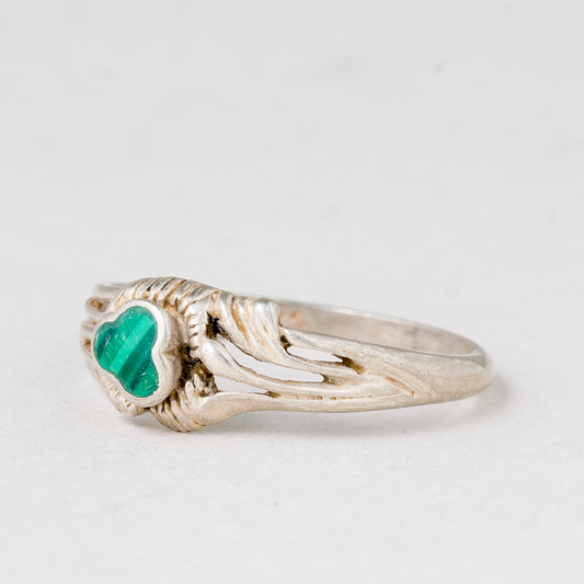 Ring Grüner Stein 925er Silber 2,28 g Größe 57 (18,1 mm Ø)0