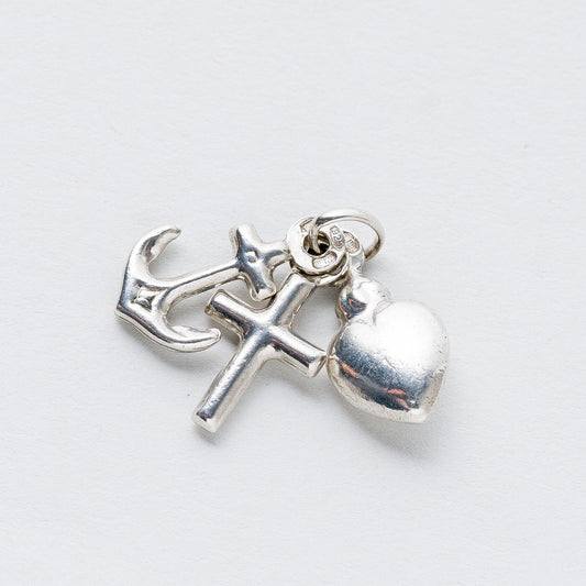 Anhänger Silber 925 Herz Kreuz Anker 1,6 cm 1,11 g0