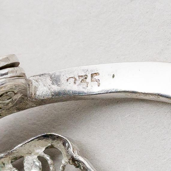 Brosche Blattform 835er Silber 3,94 g 4 cm2