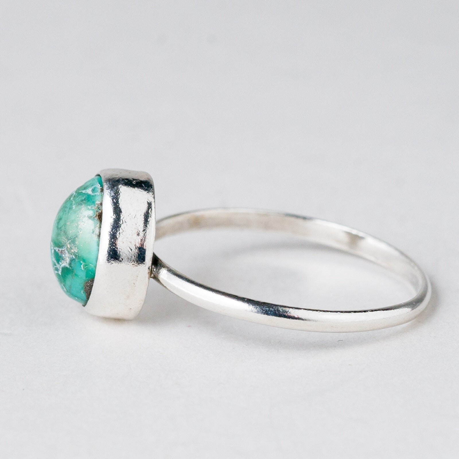 Silber Ring Grüner Stein Größe 56 (17,8 mm Ø) 1,37 g1