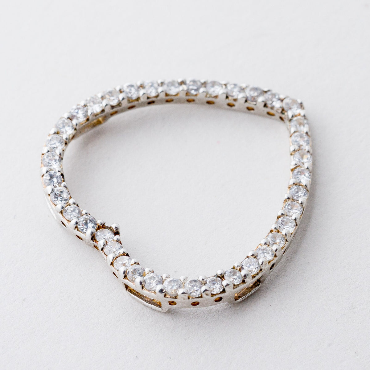 Anhänger Silber 925 Herz Weiße Steine 2,9 cm 3,81 g2