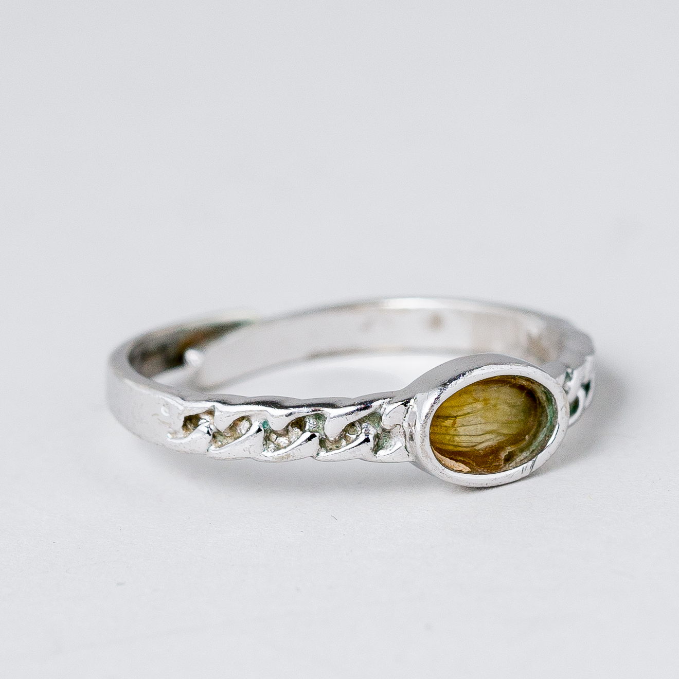 Ring ohne Stein Stein 2,12 g 835er Silber flexible Größe1