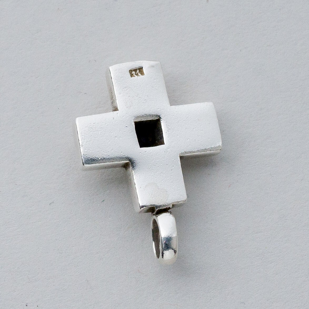 Silber Anhänger Kettenanhänger 925 Kreuz Blauer Stein 4,74 g4