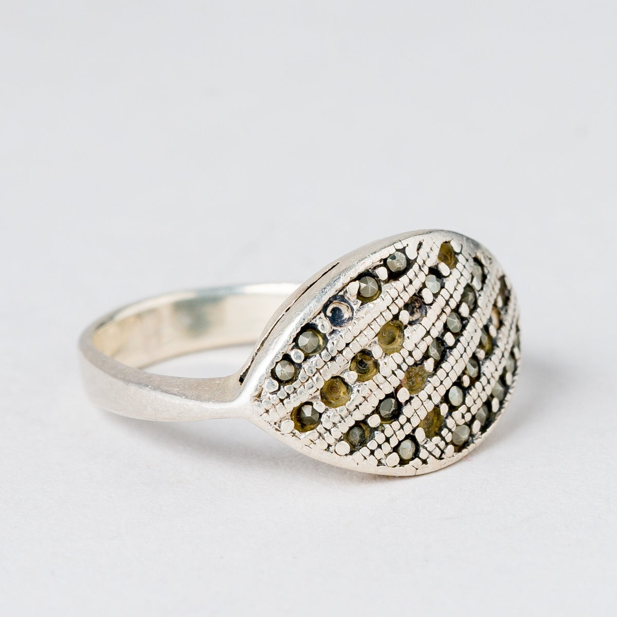 Silber Ring 925 Steinbesatz Größe 47 (15,0 mm Ø) 2,66 g1