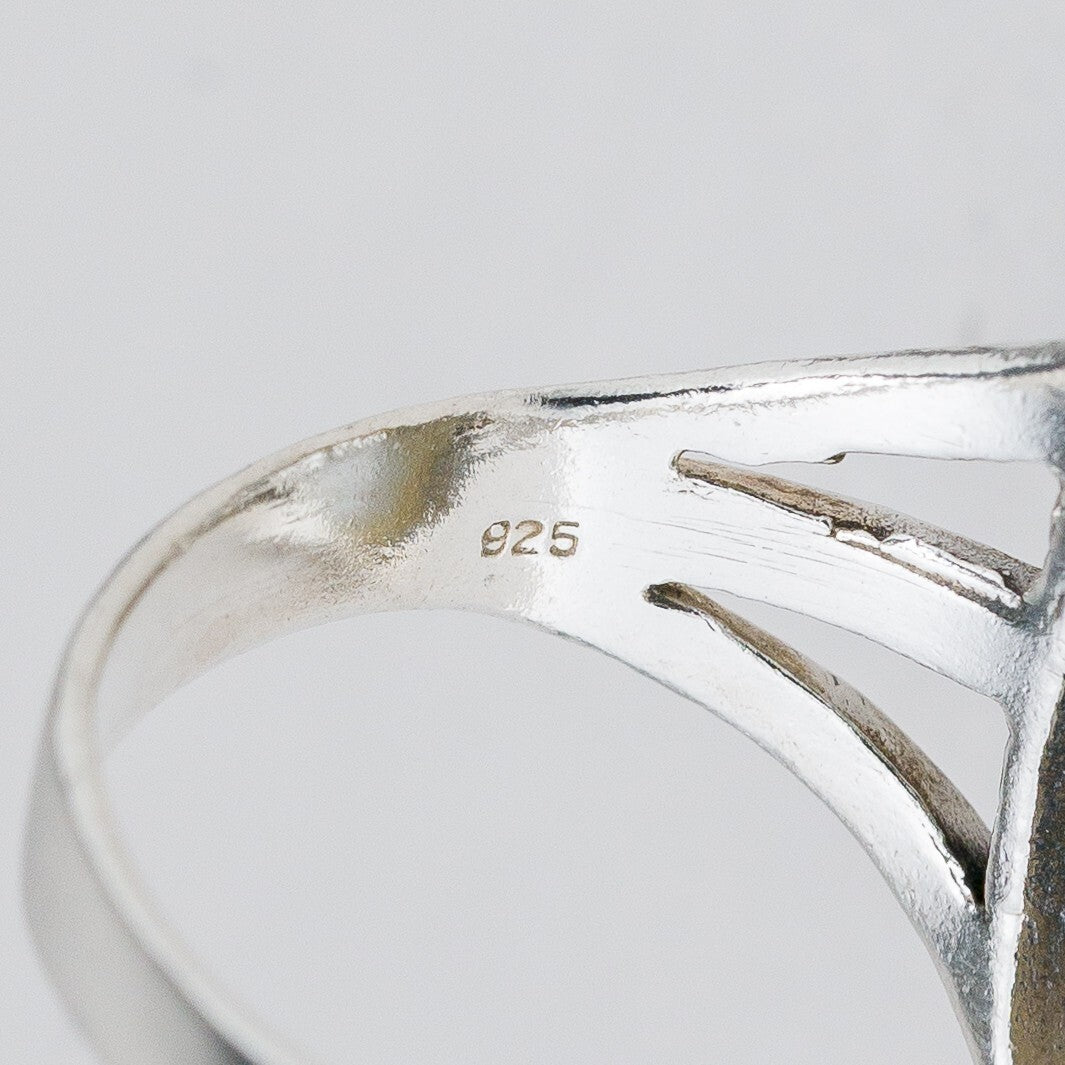 Silber Ring 925 Mondstein Größe 52 (16,5 mm Ø) 4,18 g7