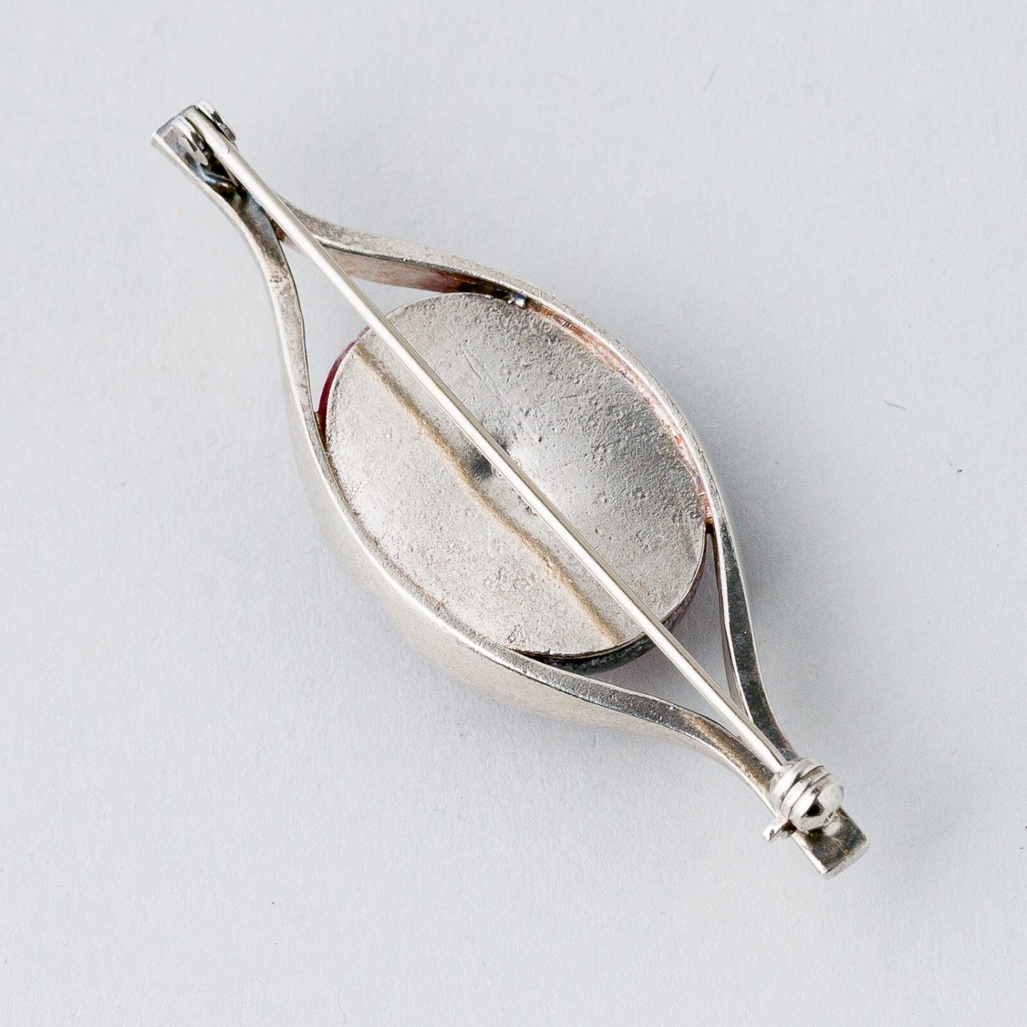 Silber Brosche Spange 925 Roter Stein 13,31 g4