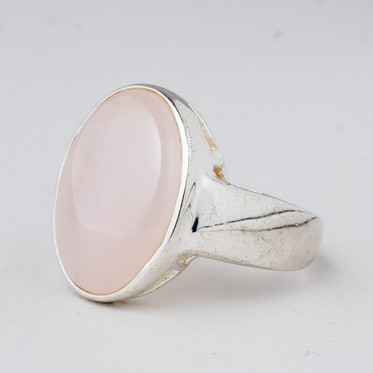 Ring mit rosa Stein 6,55 g 925er Silber flexible Größe0