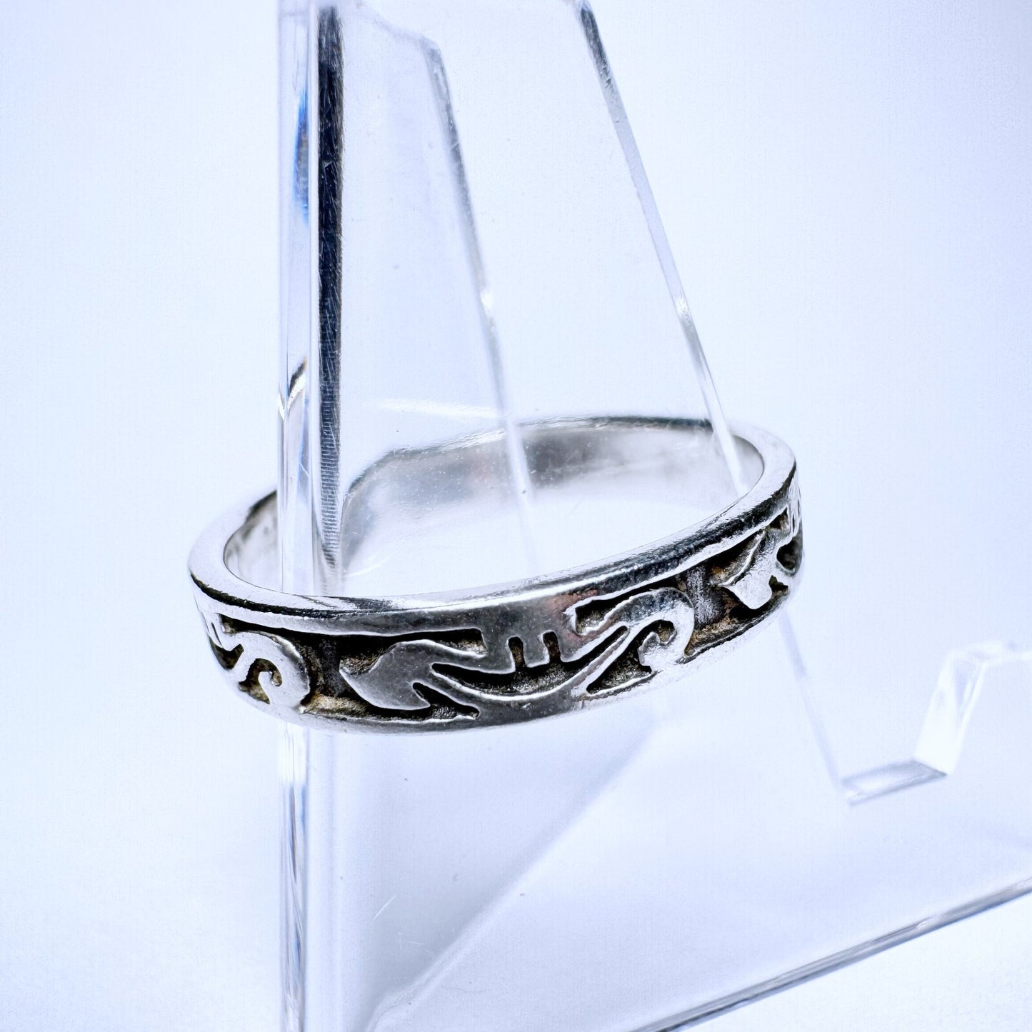 Ring 925er Silber Größe 62 Ethno Muster 3,18g3