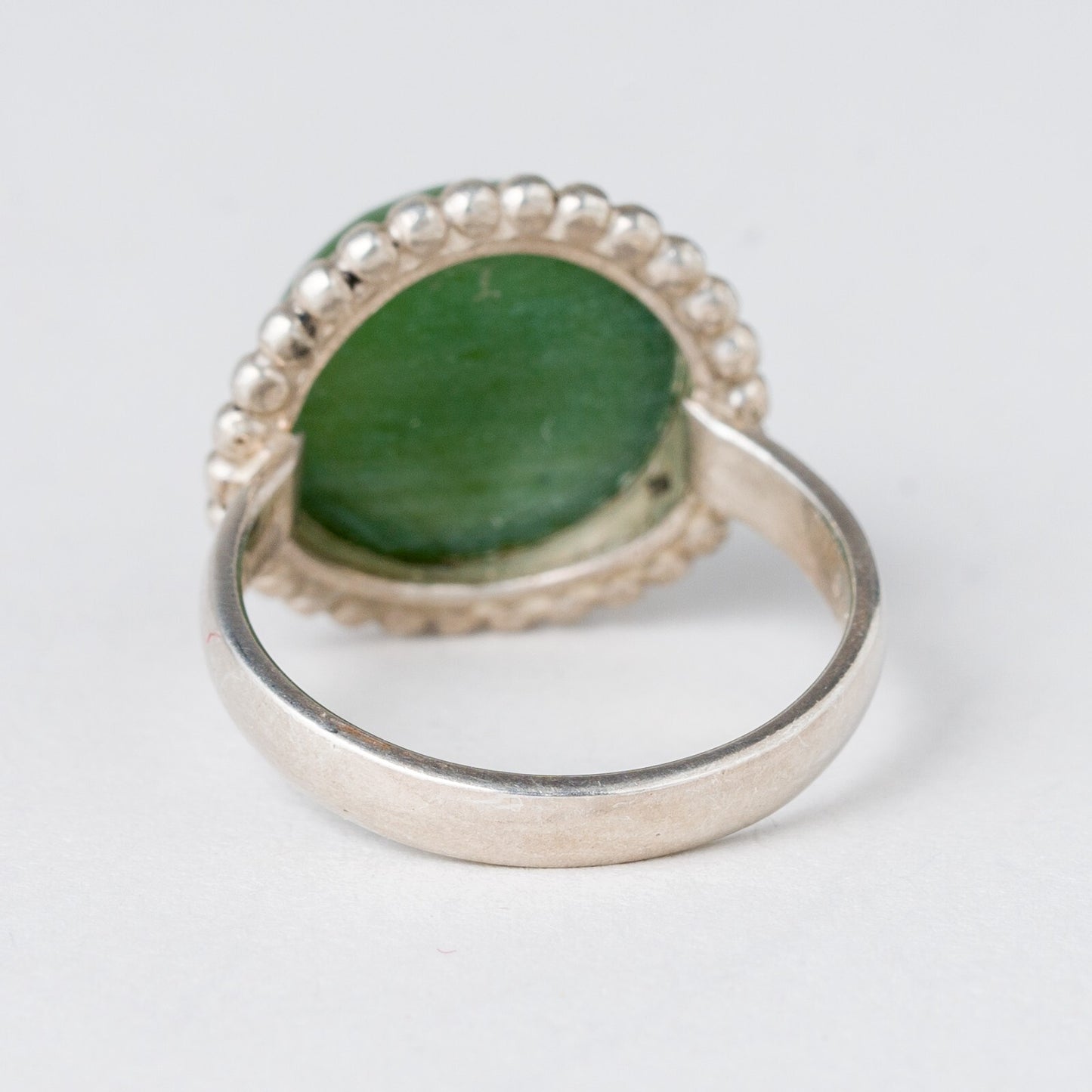 Silber Ring 830 Grüner Stein Größe 52 (16,5 mm Ø) 4,24 g3