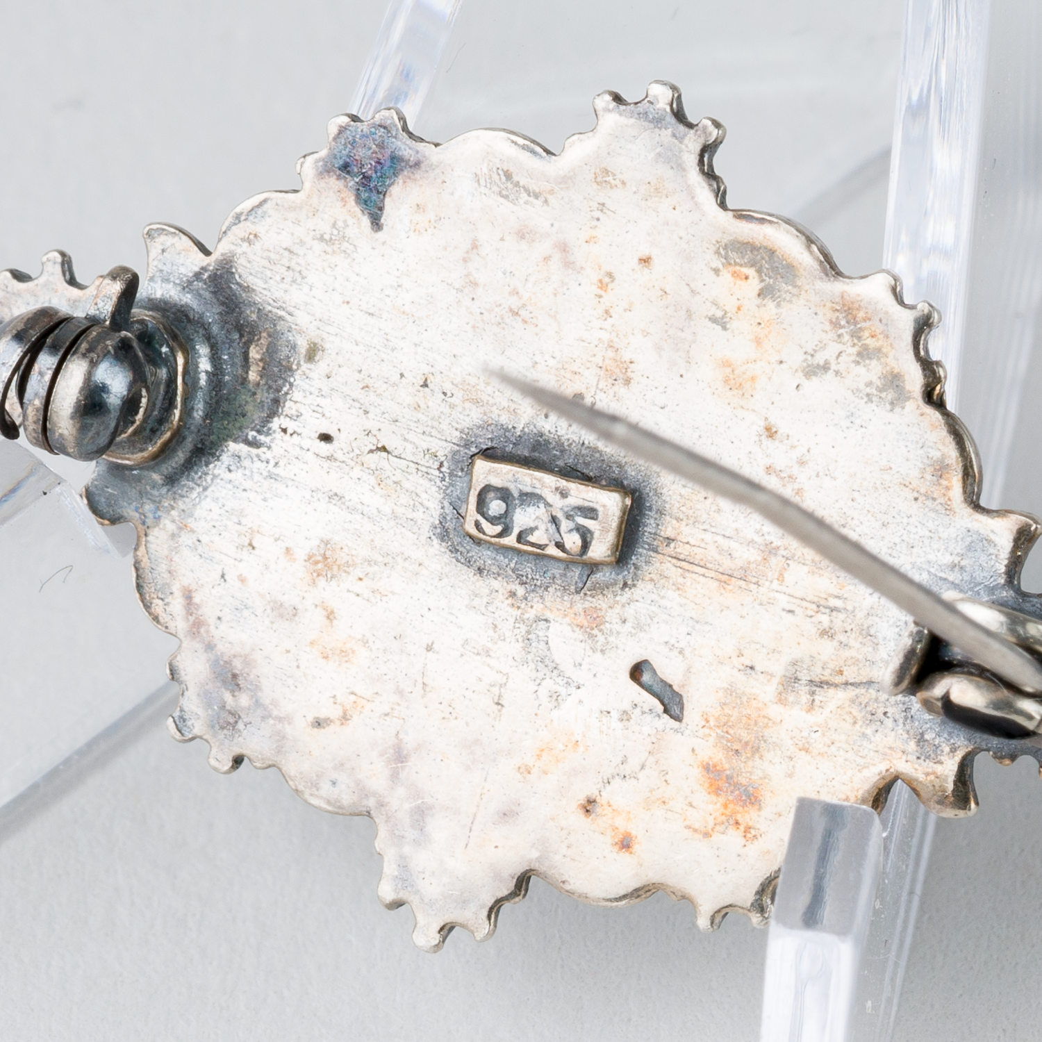 Brosche mit Stein 925er Silber 4g3