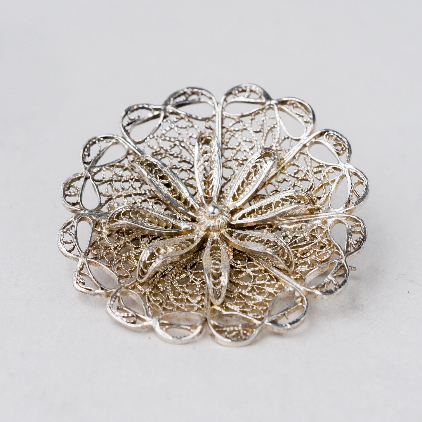 Brosche Silber filigran 3 cm 4,3 g1