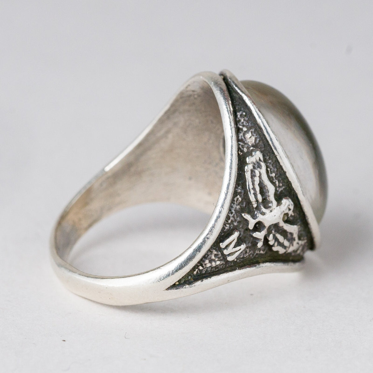 Silber Ring 925 Farbloser Stein Größe 61 (19,4 mm Ø) 9,87 g4