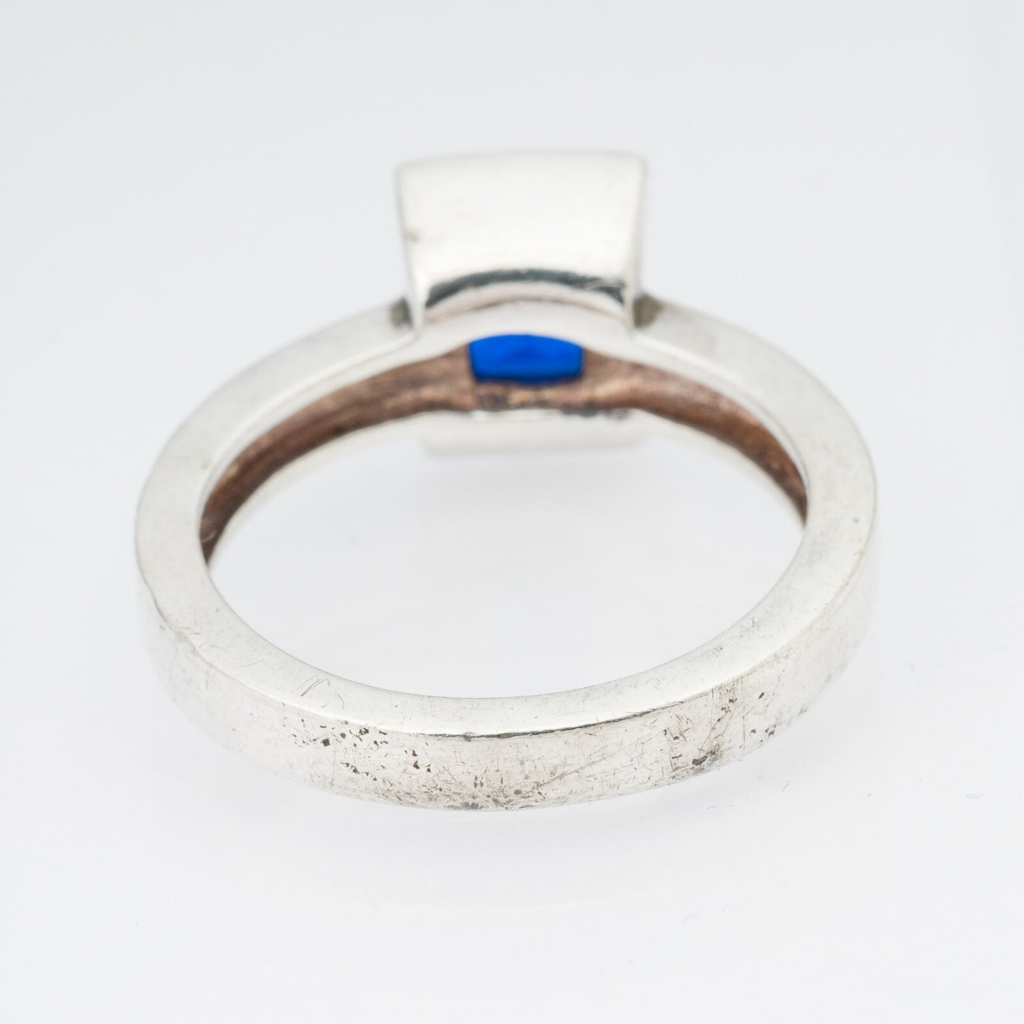 Silberring Blauer Stein 925er Silber 6,58 g Größe 58 (18,4 mm Ø)2