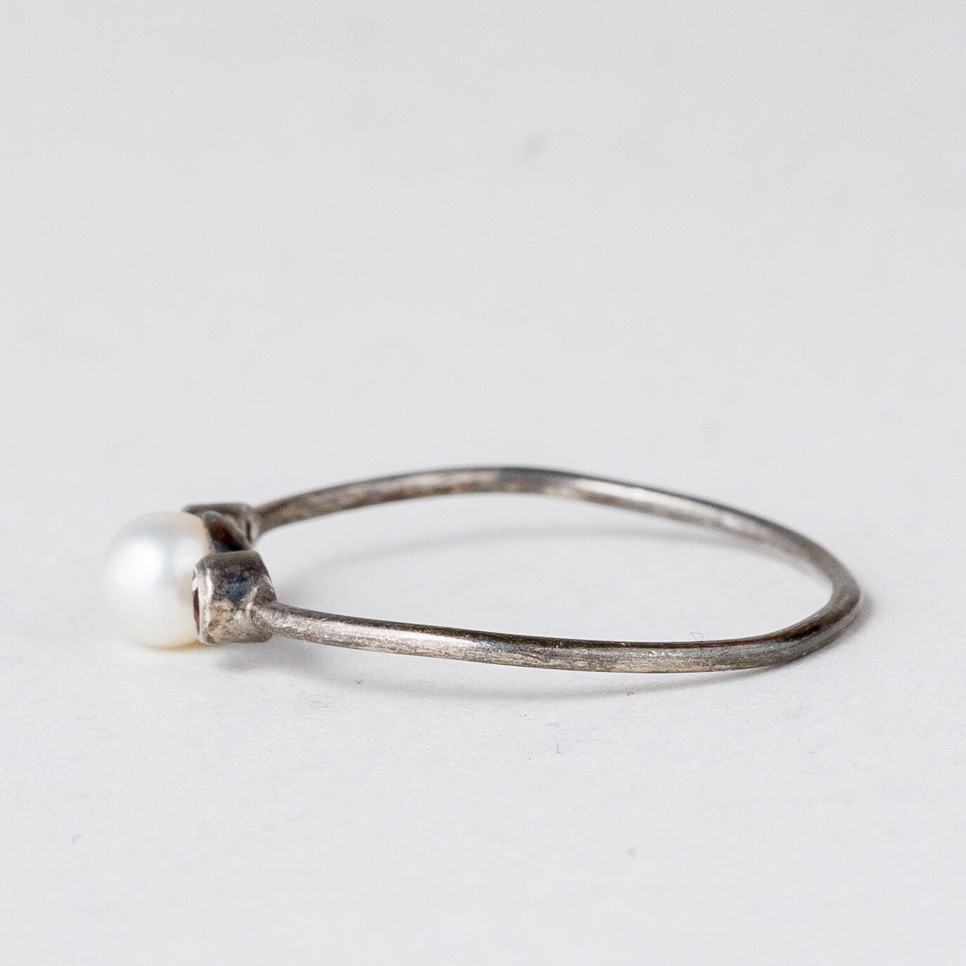 2 x Silber Ring Perle Größe 54 (17,2 mm Ø) 1,14 g2