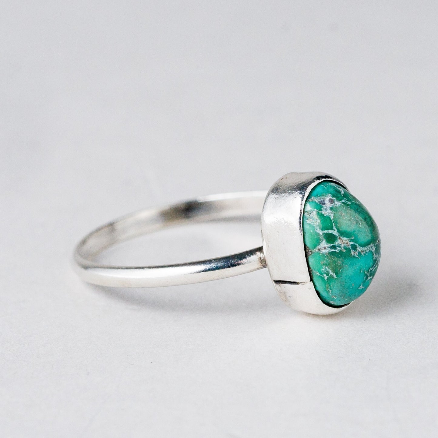 Silber Ring Grüner Stein Größe 56 (17,8 mm Ø) 1,37 g5