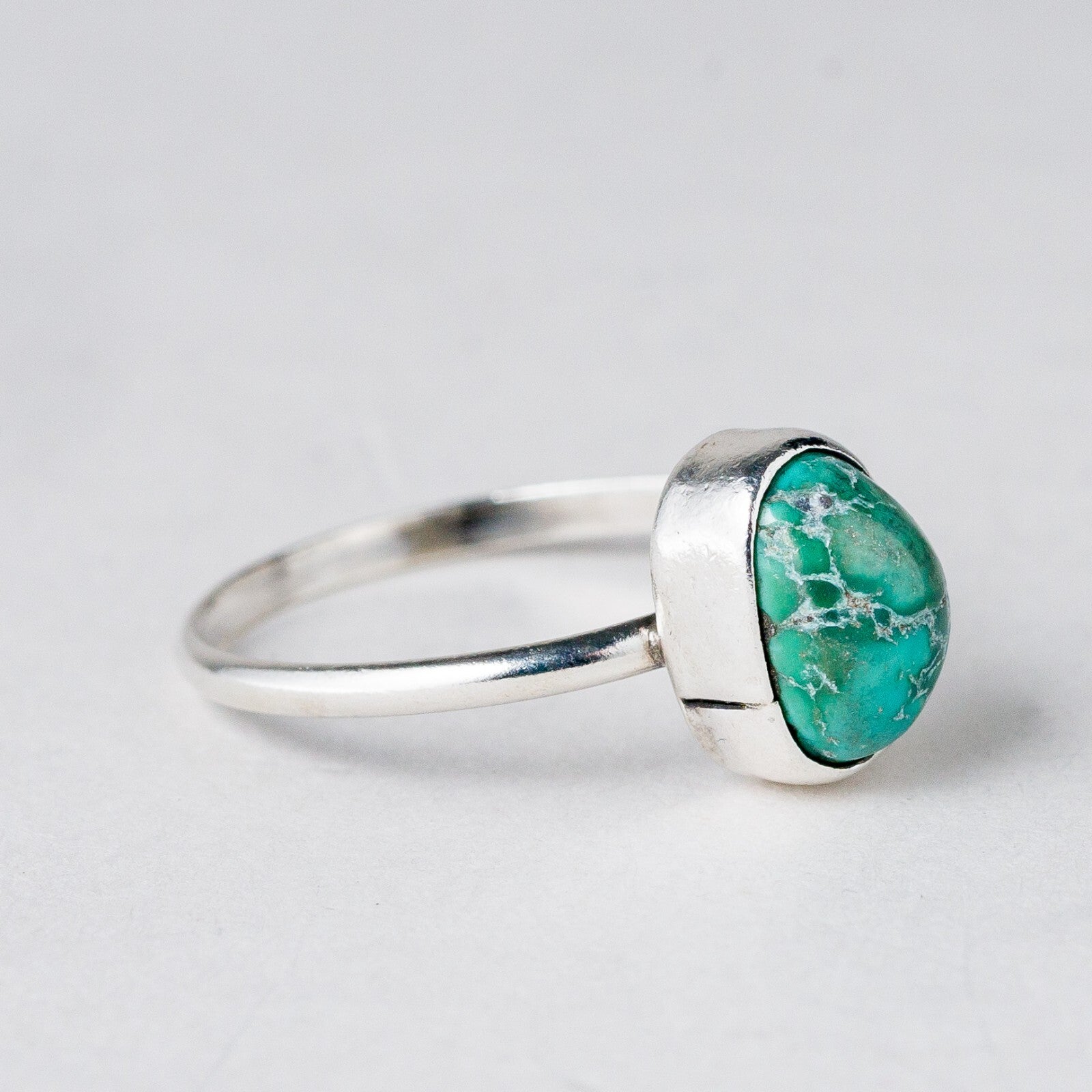 Silber Ring Grüner Stein Größe 56 (17,8 mm Ø) 1,37 g5