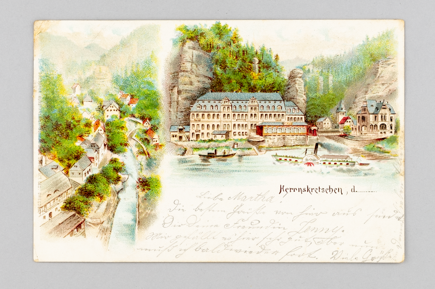 Ansichtskarte Gruss aus Herrnskretschen um 19000