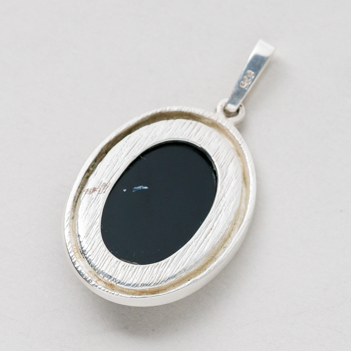 Anhänger Schwarzer Stein 835er Silber 12,21 g 4,5 cm1