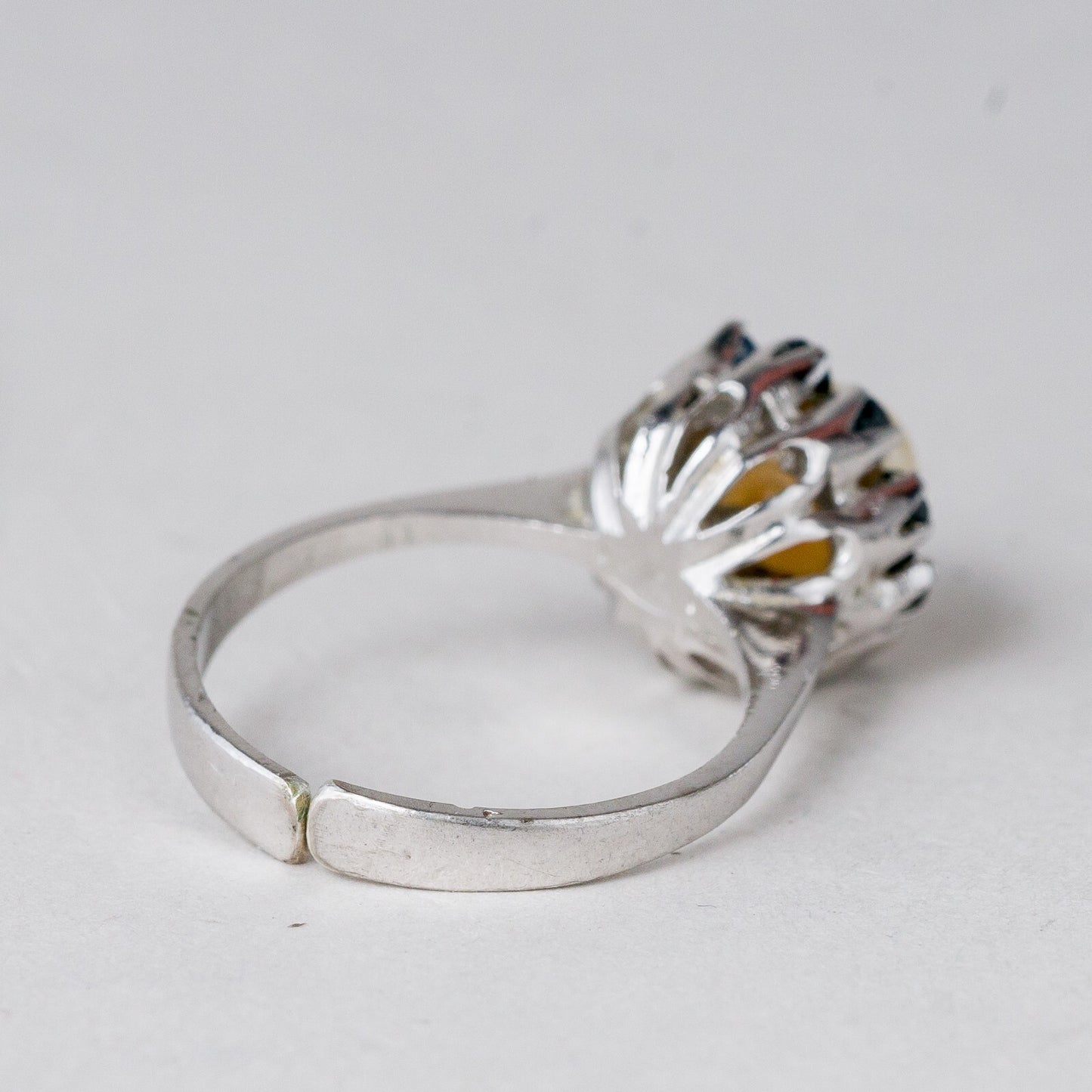 Silber Ring Perle und Blaue Steine Größe flexibel ca. 56 3,28 g5