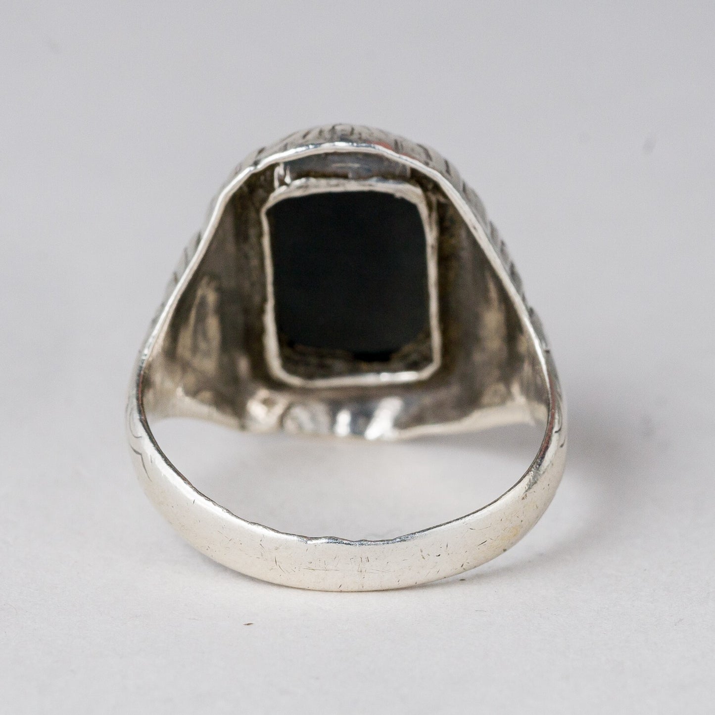 Silber Ring Schwarzer Stein Größe 63 (20,0 mm Ø) 7,2 g3