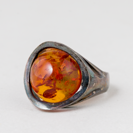 Ring Bernstein Stein 925er Silber 7,15 g Größe 54 (17,2 mm Ø)0