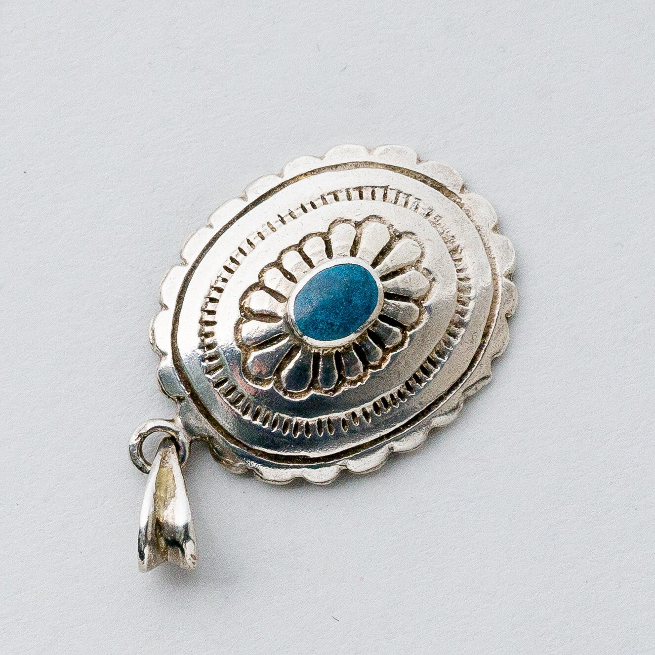 Silber Anhänger Kettenanhänger 925 Blauer Stein 2,46 g2