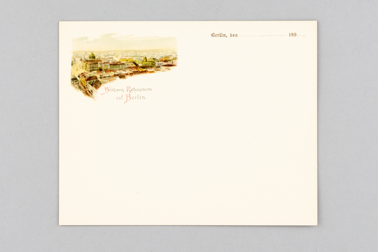 Ansichtskarte Gruss aus Berlin Blick vom Rathausturm mit Umschlag um 19000