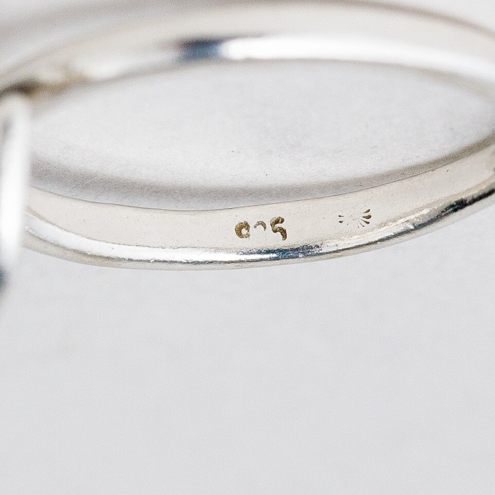 Silber Ring 835 Blauer Stein Größe 49 (15,6 mm Ø) 2,17 g6