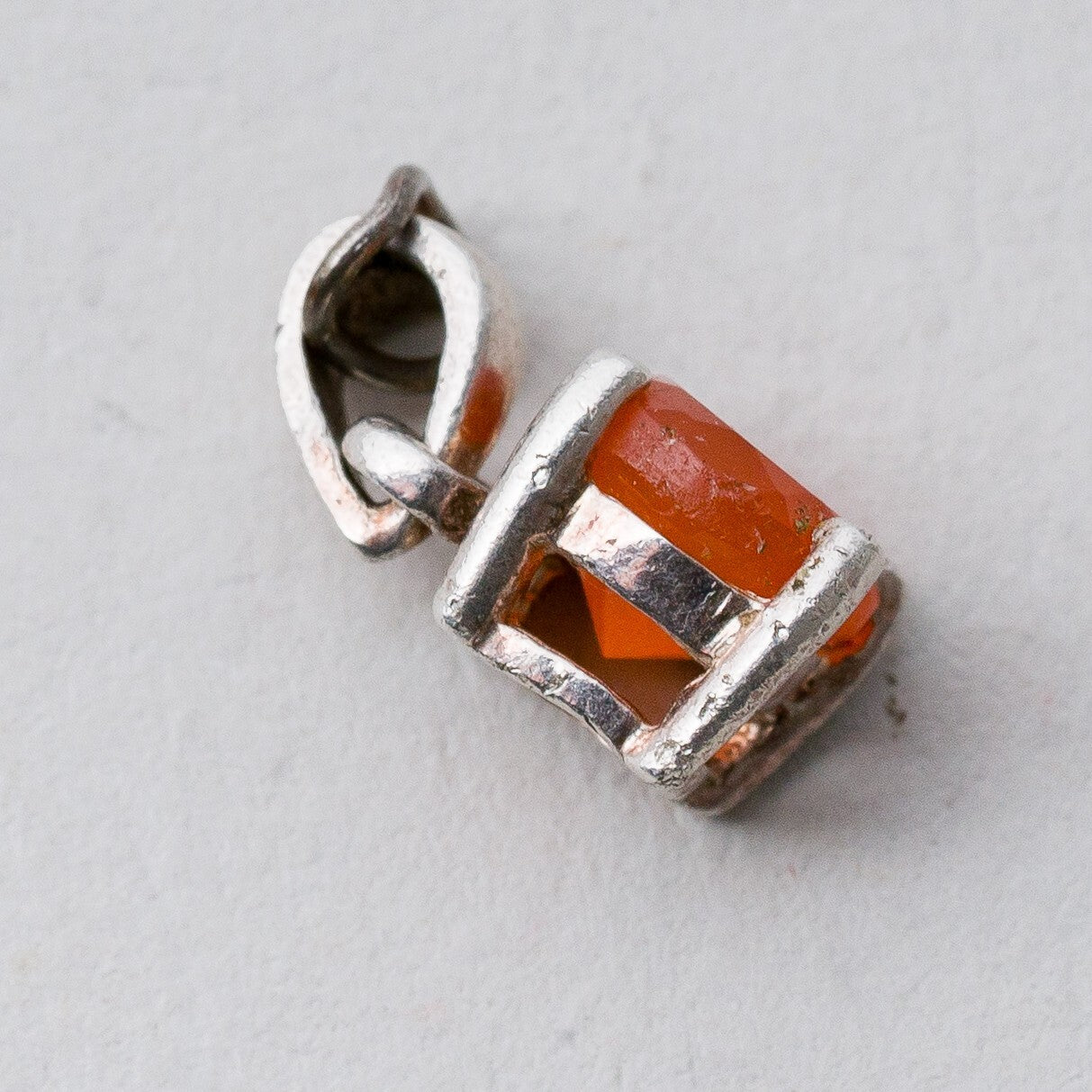 Anhänger Silber 925 Oranger Stein 1 cm 0,8 g2