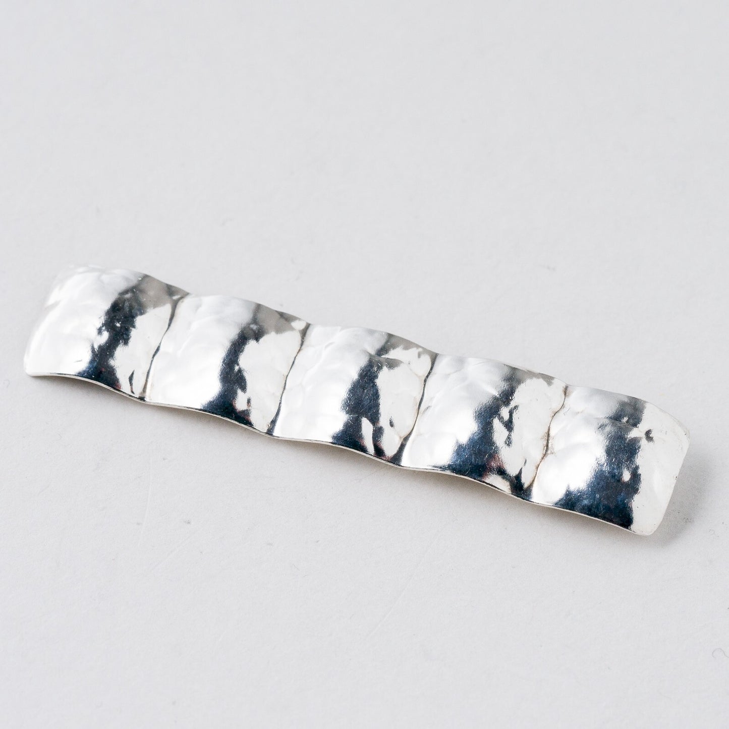 Silber Brosche 900 Hammerschlag 6 cm 4,72 g0