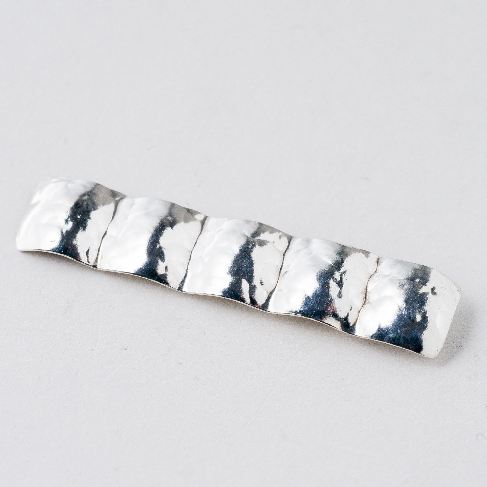 Silber Brosche 900 Hammerschlag 6 cm 4,72 g0