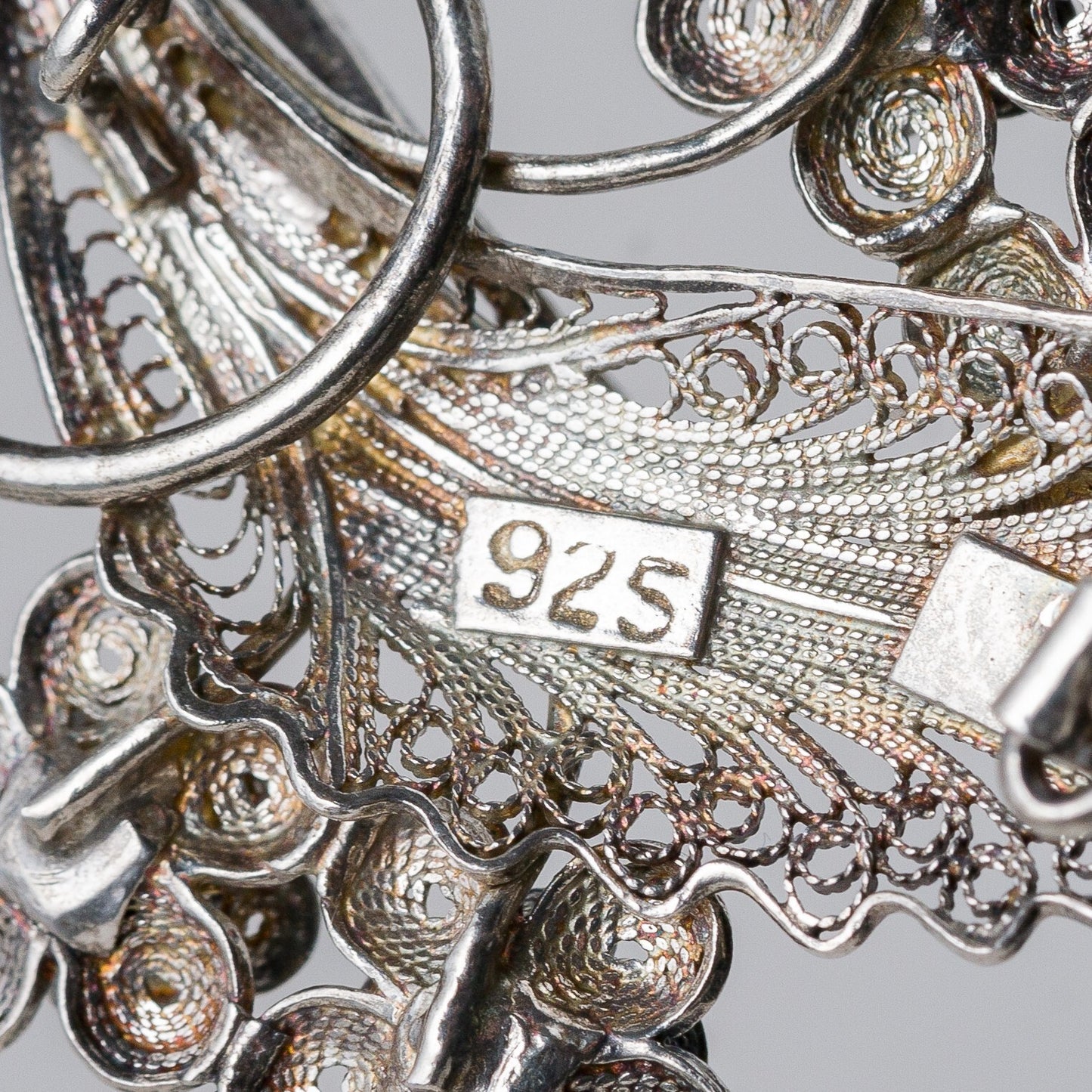 Brosche 925 Silber Filigran 5,3 cm 8,27 g7