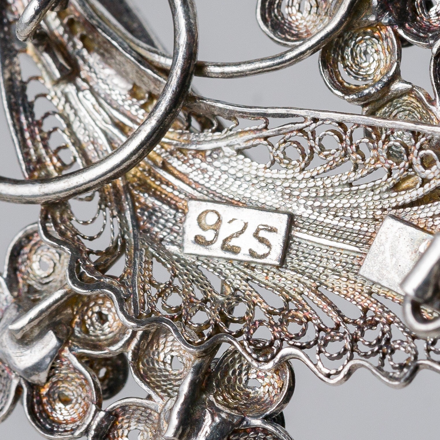 Brosche 925 Silber Filigran 5,3 cm 8,27 g7