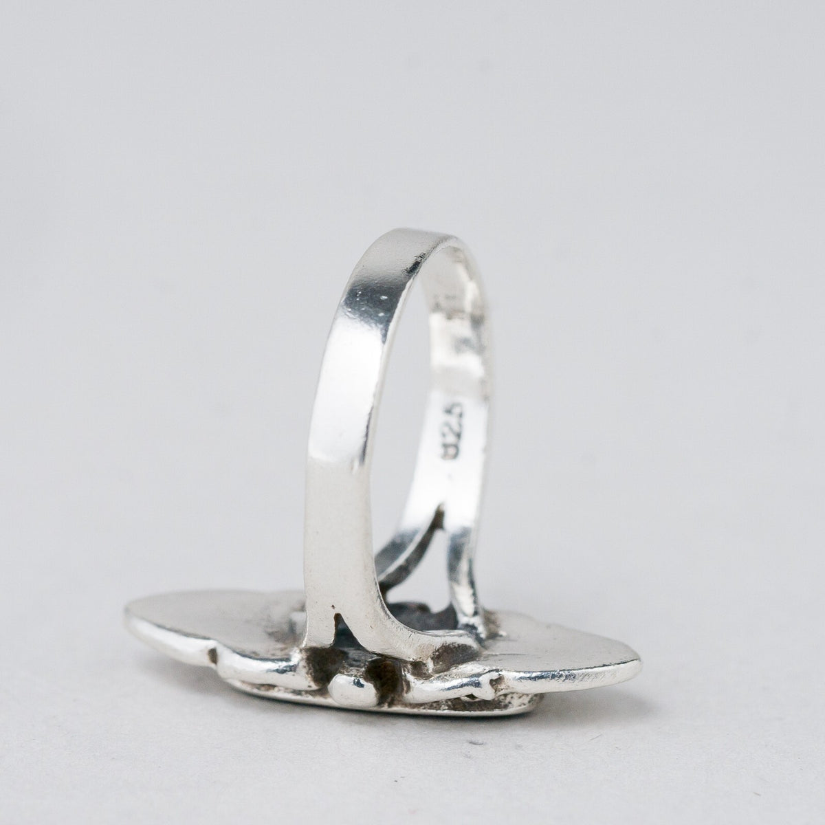 Silber Ring 925 Schwarzer Stein Größe 49 (15,6 mm Ø) 3,09 g4