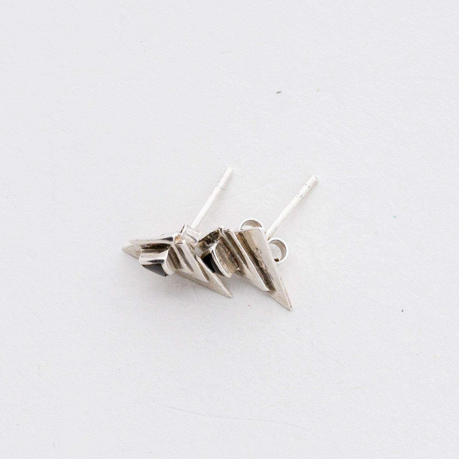Ohrstecker 925er Silber Schwarze Steine 2,06 g3