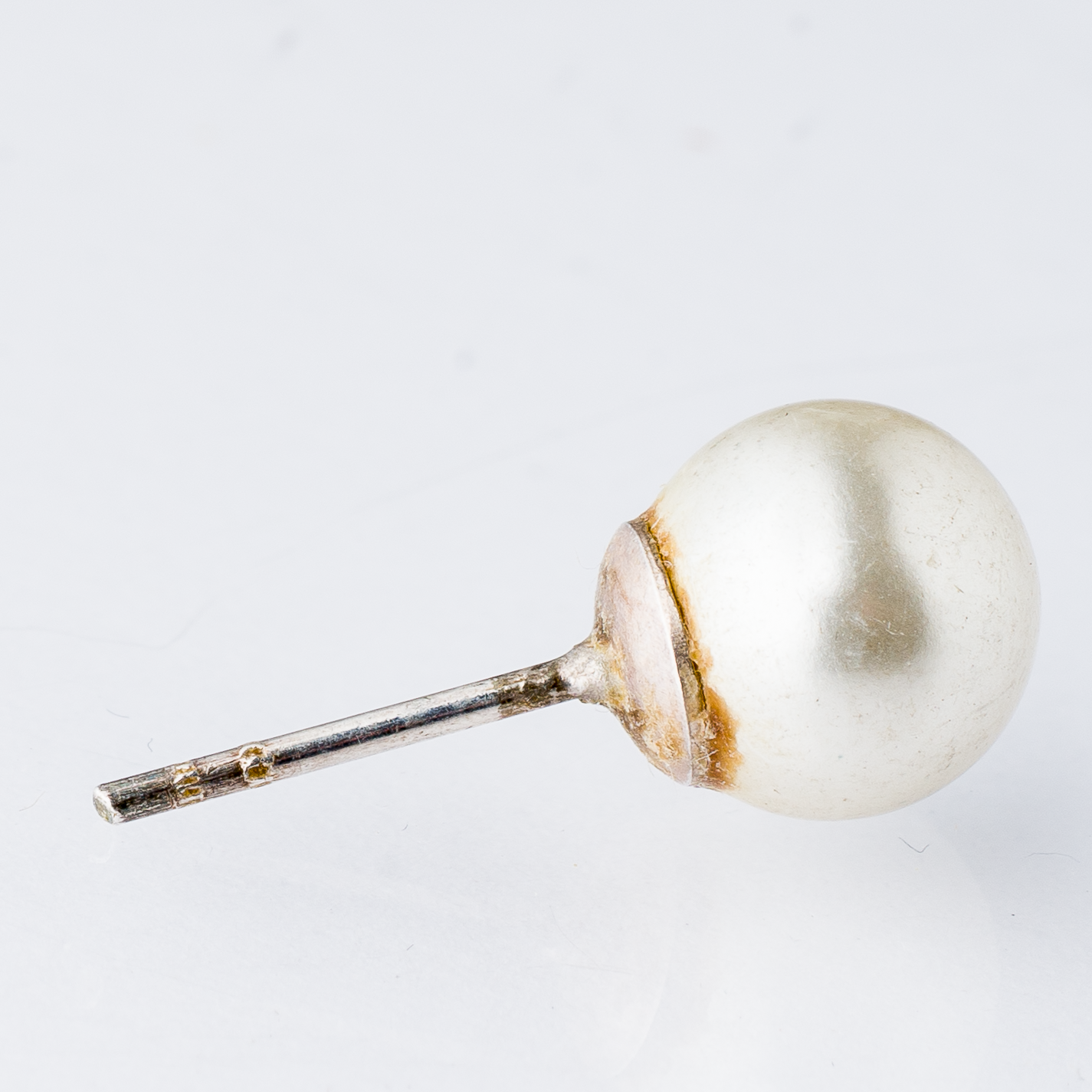 Einzelner Ohrring Ohrstecker Perle Silber 0,39 g1