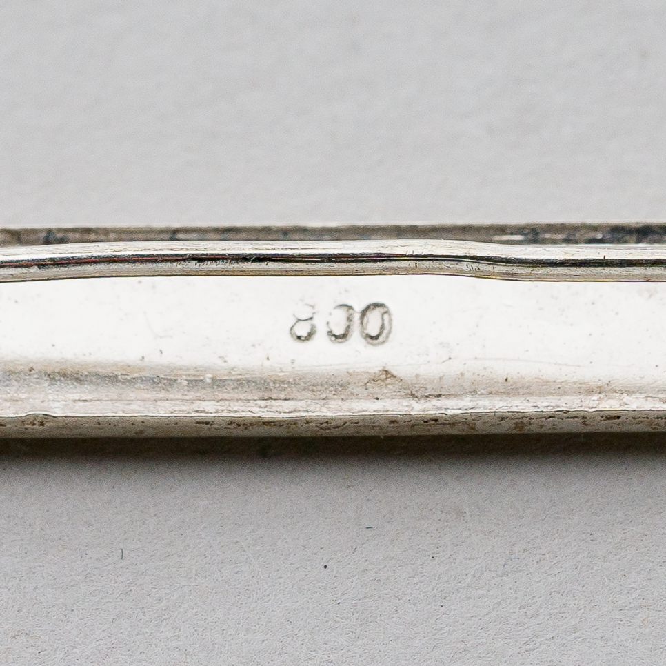 Brosche 800er Silber 3,34 g 4,5 cm2